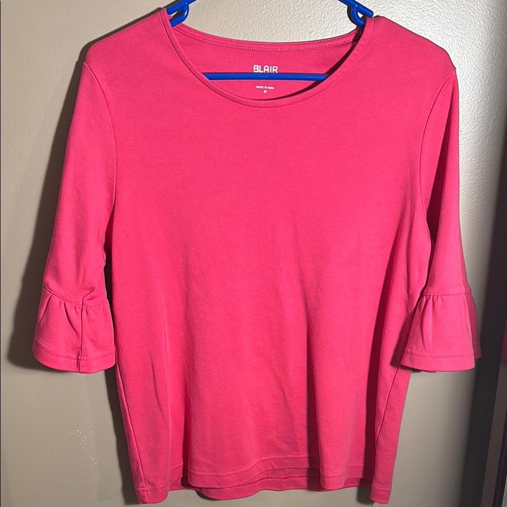 Blair Pink Bell Sleeve Blouse with Relaxed Fit